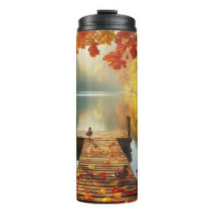 Herfstbomen & meer met eenden thermosbeker