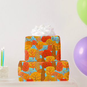 Herfstbomen Patroon Herfst gebladerte Cadeaupapier