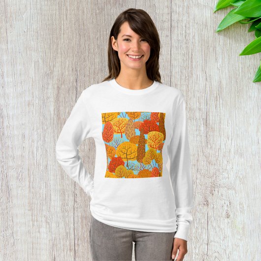 Herfstbomen Patroon Herfst gebladerte T-shirt