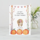 Herfstbomen Pompoenen Kalkoen Thanksgivingfeest Kaart (Staand voorkant)