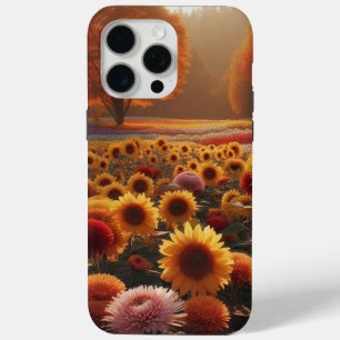 Herfstbomen/veld met chrysanten iPhone 15 pro max hoesje