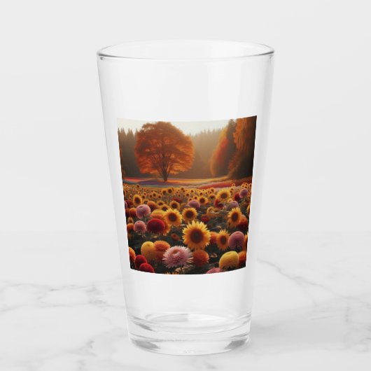 Herfstbomen/veld met mama's glas (Voorkant)