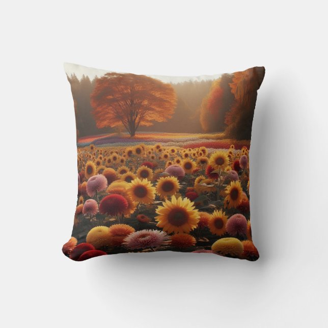 Herfstbomen/veld met mama's kussen (Voorkant)