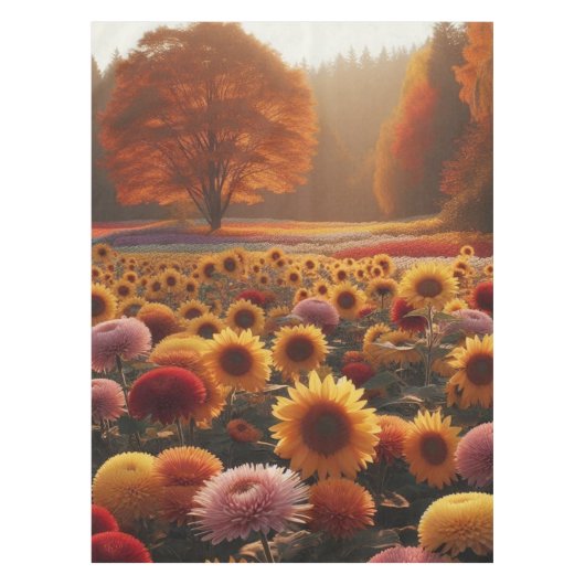 Herfstbomen/veld met mama's tafelkleed (Voorkant)