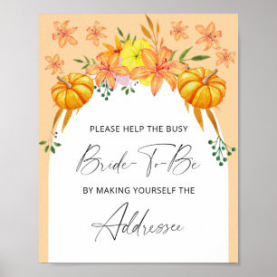 Herfstboog - help de drukke bruid Adres Poster