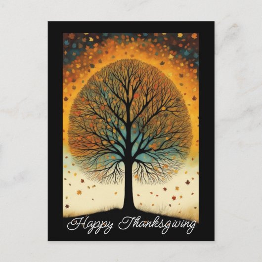 Herfstboom Fine Art Vakantie Thanksgiving Briefkaart (Voorkant)