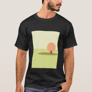 Herfstboom, herfstloof, minimalistisch landschap,  t-shirt