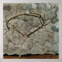 Herfstboom in beweging door Egon Schiele