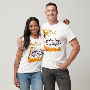 Herfstboom met vallende bladeren t-shirt