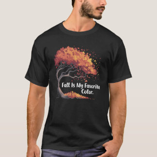 Herfstboom vallende bladeren Whimsical Fall T-shirt
