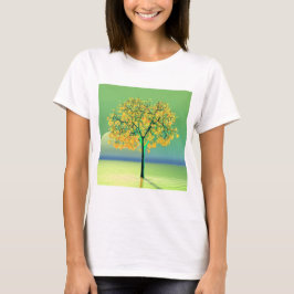 Herfstboom zonsondergang t-shirt