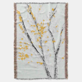 Herfstboomtakken met gele herfstbladeren deken (Voorkant Verticaal)