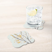 Herfstboomtakken met gele herfstbladeren kartonnen onderzetters (Insitu)