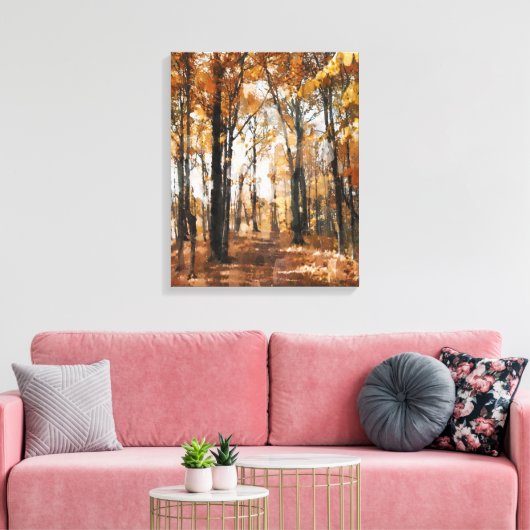 Herfstbos Canvas Afdruk (Insitu (Woonkamer))