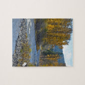 Herfstbos en rivierplaats legpuzzel (Horizontaal)