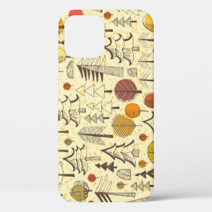 Herfstbos: naadloos grafisch patroon. iPhone 12 hoesje