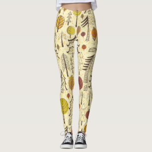 Herfstbos: naadloos grafisch patroon. leggings
