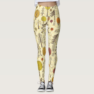 Herfstbos: naadloos grafisch patroon. leggings