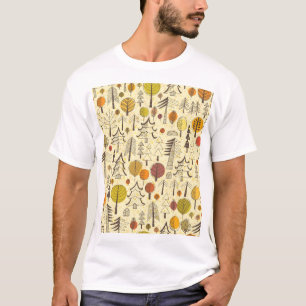 Herfstbos: naadloos grafisch patroon. t-shirt
