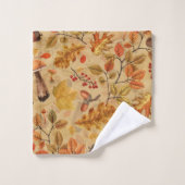 Herfstbos op oker bad handdoek (Wasdoekje)