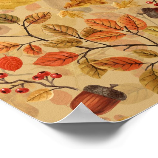 Herfstbos op oker poster (Hoek)