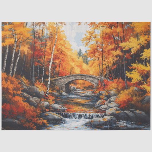 Herfstbosbrug Tissuepapier (Voorkant)
