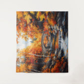 Herfstbosbrug Wandkleed (Voorkant)