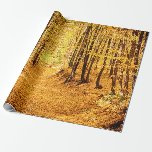 Herfstboslandschap Cadeaupapier (Uitgerold)
