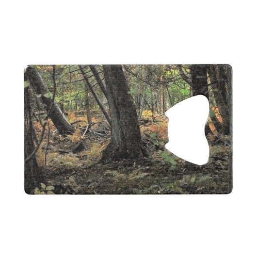 Herfstbosscène Kredietkaart Flessenopener (Voorkant (Horizontaal))