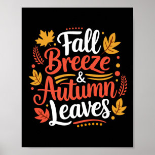 Herfstbries Herfstbladeren Esdoornblad Voor Vrouwe Poster