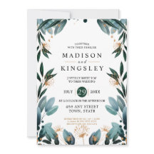 Herfstbruiloft 🍂 Deep Blue Floral Elegant 💙