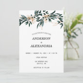 Herfstbruiloft 🍂 Deep Blue Floral Elegant 💙 Kaart (Staand voorkant)