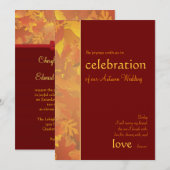 herfstbruiloft - hedendaagse huwelijksuitnodiginge kaart (Voorkant / Achterkant)