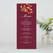 Herfstbruiloft in Bourgondië Menu (Staand voorkant)