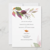 Herfstbruiloft met Paarse bladeren Kaart (Voorkant)