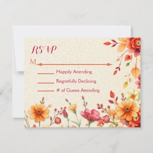  herfstbruiloft RSVP kaartje (Voorkant)