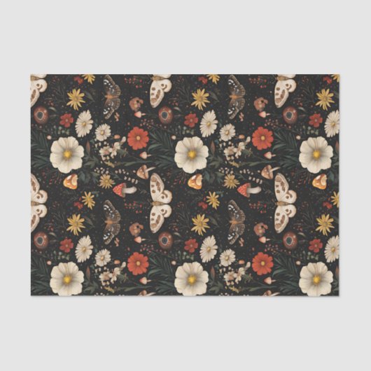 Herfstchampignons en bloemen Herfst Decoupage Tissuepapier (Voorkant)