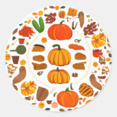 herfstcirkel ronde sticker (Voorkant)