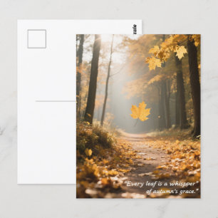 Herfstcitaten Bos Bomen laat wegen Briefkaart