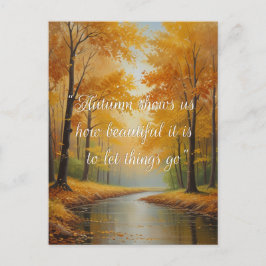 Herfstcitaten Bos Bomen laat wegen Briefkaart