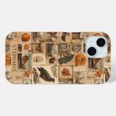  herfstcollagepatroon | Rustic Ephemera Case-Mate iPhone Case (Achterkant (horizontaal))