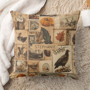  herfstcollagepatroon   Rustic Ephemera Kussen