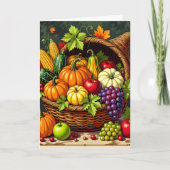  herfstcornucopie Thanksgiving Kaart (Voorkant)