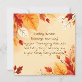  herfstcornucopie Thanksgiving Kaart (Achterkant)