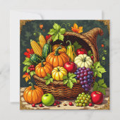  herfstcornucopie Thanksgiving Kaart (Voorkant)