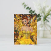 Herfstdans Fae Fantasy Art Briefkaart (Staand voorkant)