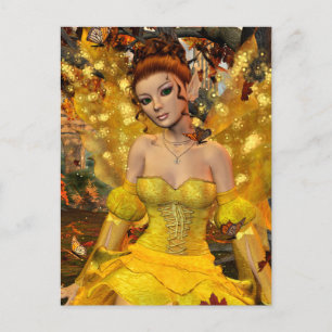 Herfstdans Fae Fantasy Art Briefkaart