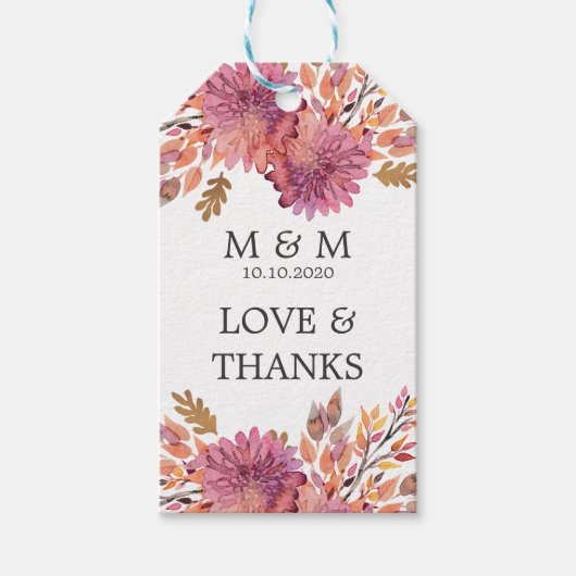 herfstdroom | Bruiloft Monogram Bedankt Favor Cadeaulabel (Voorkant)