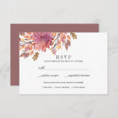 herfstdroom | Bruiloft RSVP maaltijdselectie (Voorkant / Achterkant)