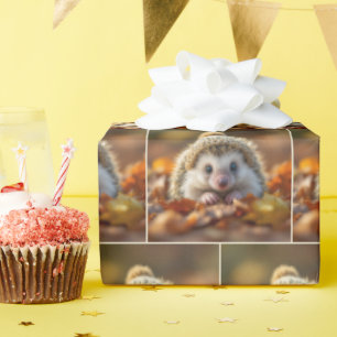 Herfstegels met gebreid Pet Cadeaupapier